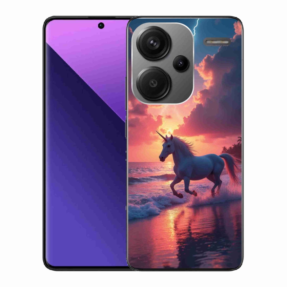 Gelový kryt mmCase na Xiaomi Redmi Note 13 Pro+ 5G - jednorožec na pláži