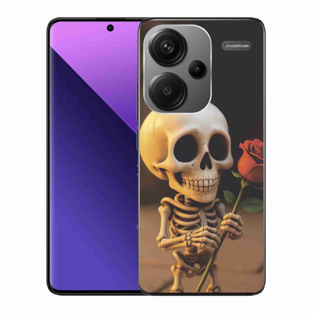 Gelový kryt mmCase na Xiaomi Redmi Note 13 Pro+ 5G - kostlivec s růží