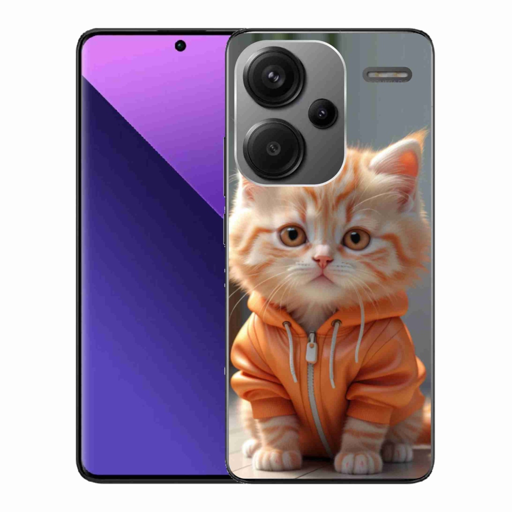 Gelový kryt mmCase na Xiaomi Redmi Note 13 Pro+ 5G - kotě v mikině