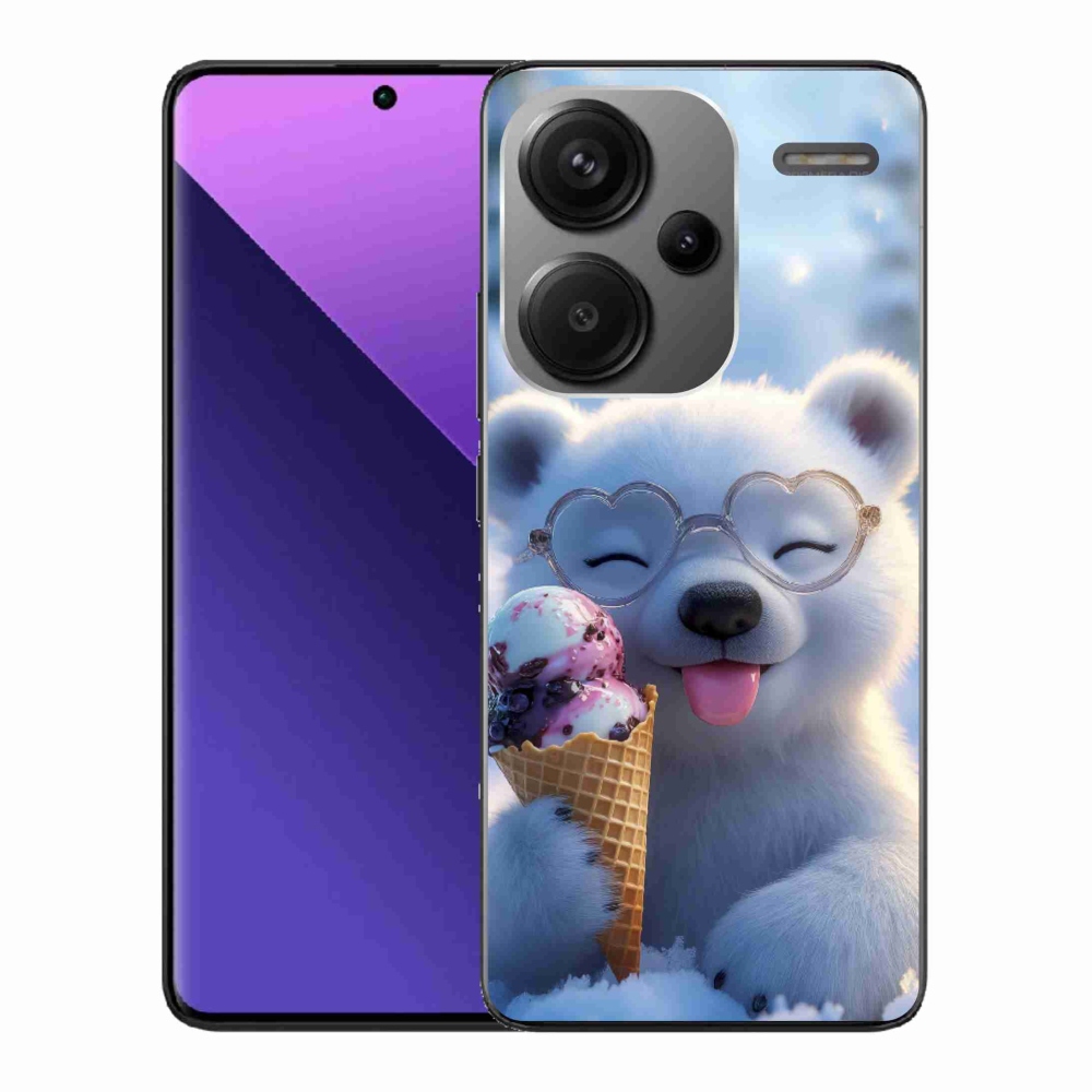 Gelový kryt mmCase na Xiaomi Redmi Note 13 Pro+ 5G - medvídek se zmrzlinou