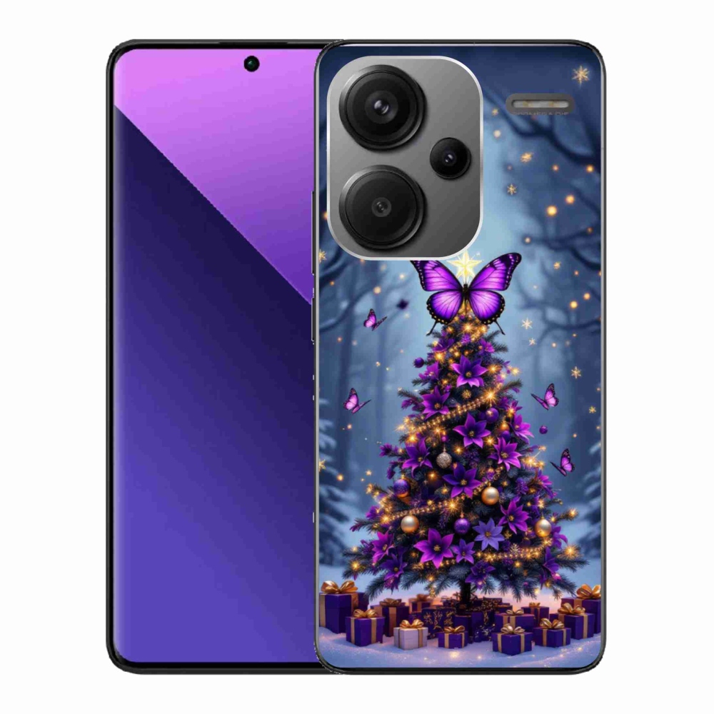 Gelový kryt mmCase na Xiaomi Redmi Note 13 Pro+ 5G - motýlí vánoční stromek