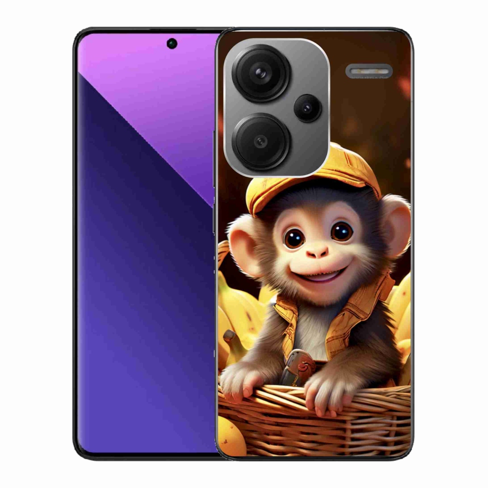 Gelový kryt mmCase na Xiaomi Redmi Note 13 Pro+ 5G - opice v košíku