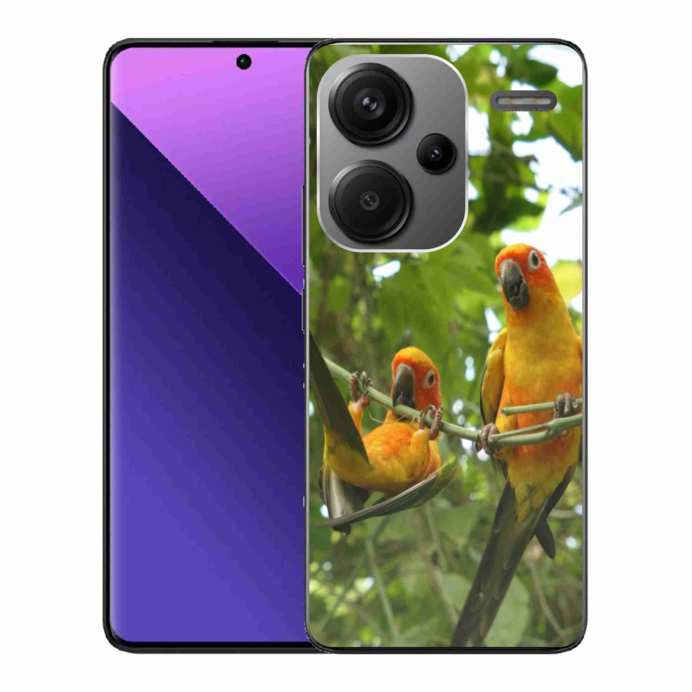 Gelový kryt mmCase na Xiaomi Redmi Note 13 Pro+ 5G - papoušci aratingy