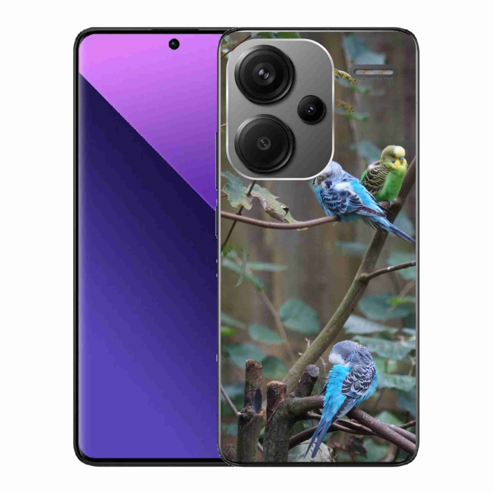 Gelový kryt mmCase na Xiaomi Redmi Note 13 Pro+ 5G - papoušci na větvi