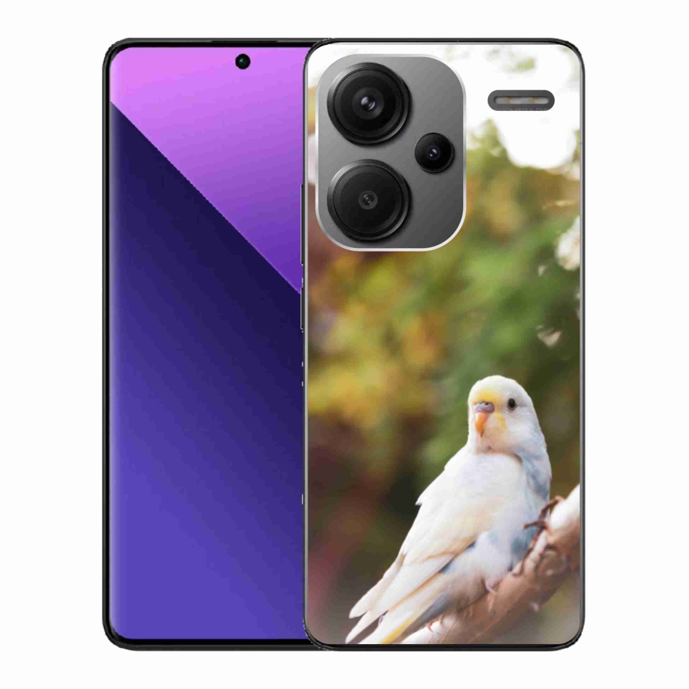 Gelový kryt mmCase na Xiaomi Redmi Note 13 Pro+ 5G - papoušek andulka bílá