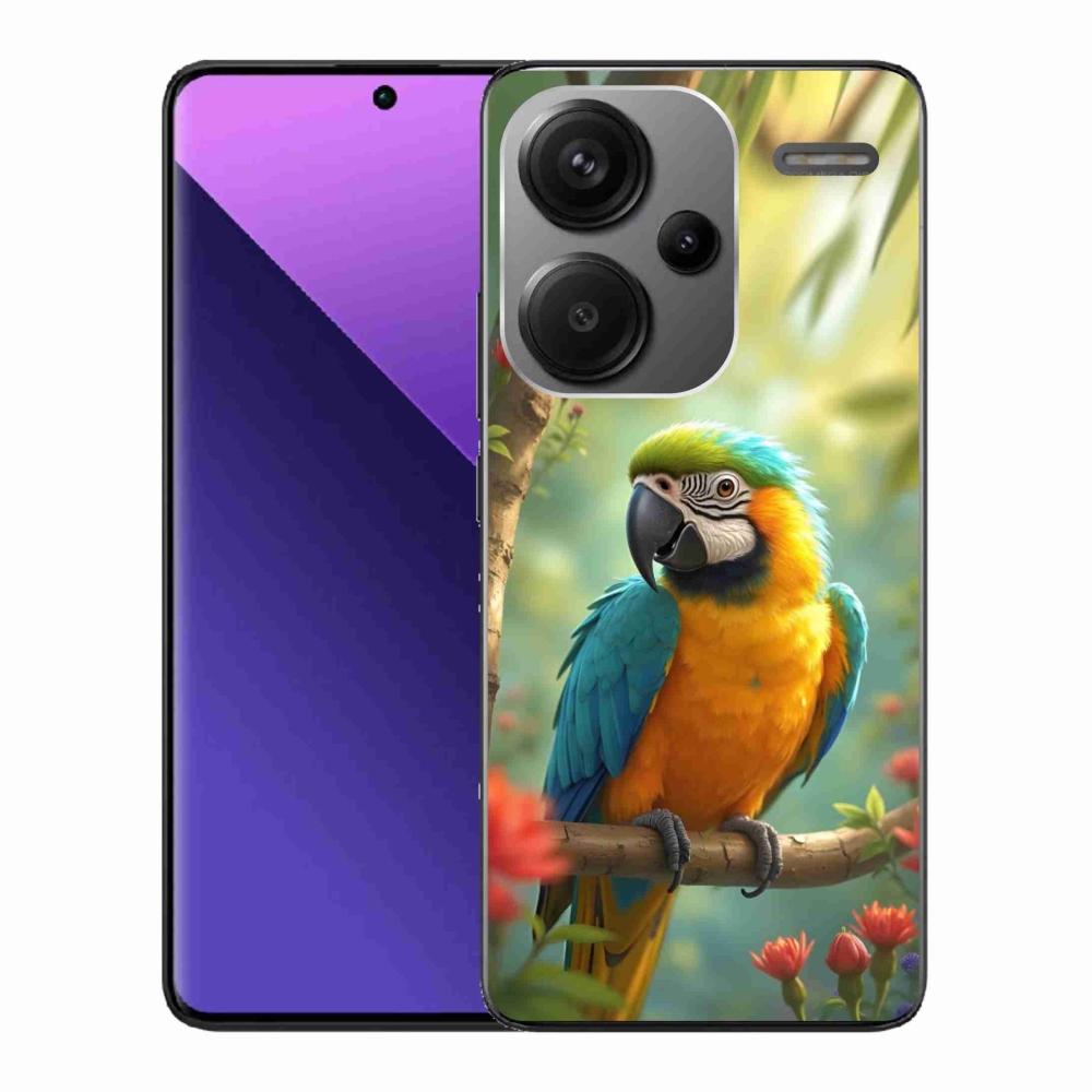 Gelový kryt mmCase na Xiaomi Redmi Note 13 Pro+ 5G - papoušek ara modrožlutá