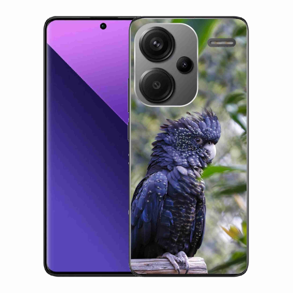 Gelový kryt mmCase na Xiaomi Redmi Note 13 Pro+ 5G - papoušek kakadu černý