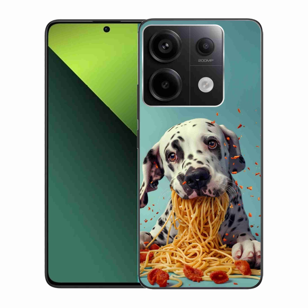 Gelový kryt mmCase na Xiaomi Redmi Note 13 Pro 5G/Poco X6 5G - dalmatin a špagety