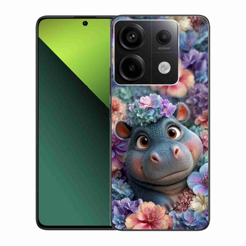 Gelový kryt mmCase na Xiaomi Redmi Note 13 Pro 5G/Poco X6 5G - hrošík v květinách
