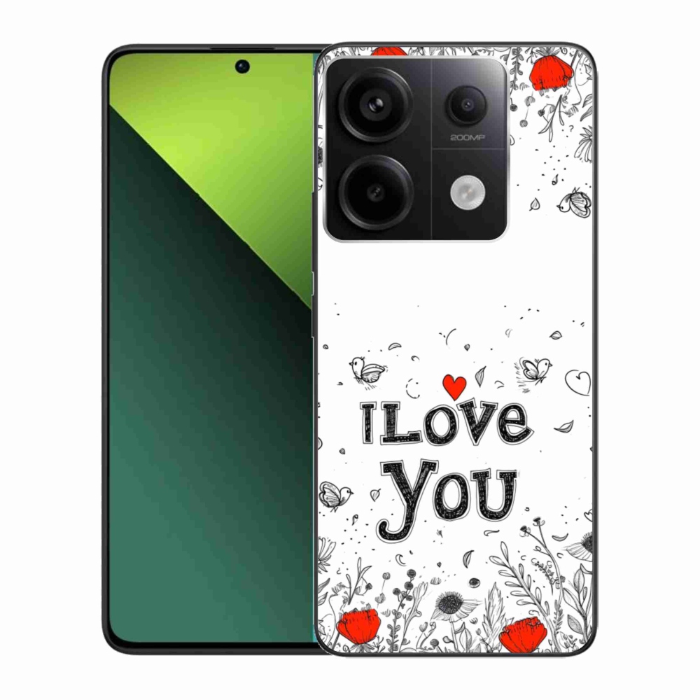 Gelový kryt mmCase na Xiaomi Redmi Note 13 Pro 5G/Poco X6 5G - I love you bílé pozadí