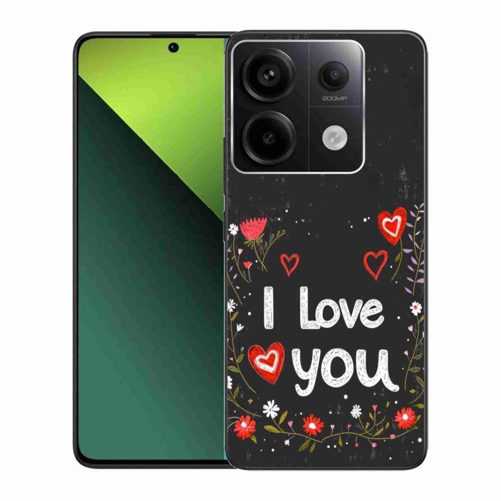 Gelový kryt mmCase na Xiaomi Redmi Note 13 Pro 5G/Poco X6 5G - I love you černé pozadí