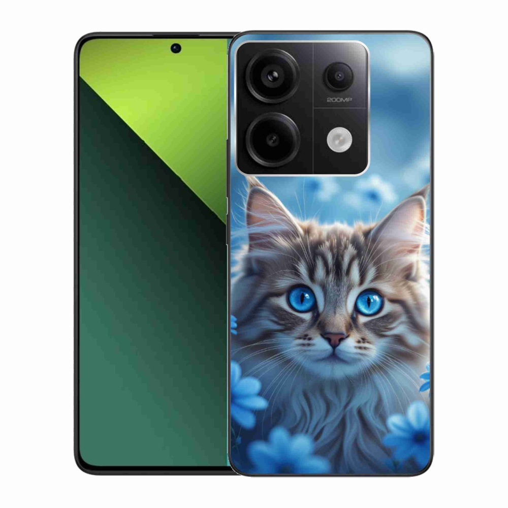 Gelový kryt mmCase na Xiaomi Redmi Note 13 Pro 5G/Poco X6 5G - koťátko v modrých květech