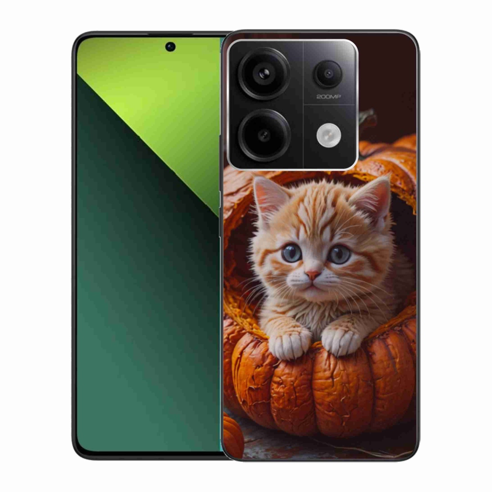 Gelový kryt mmCase na Xiaomi Redmi Note 13 Pro 5G/Poco X6 5G - kotě a dýně 2