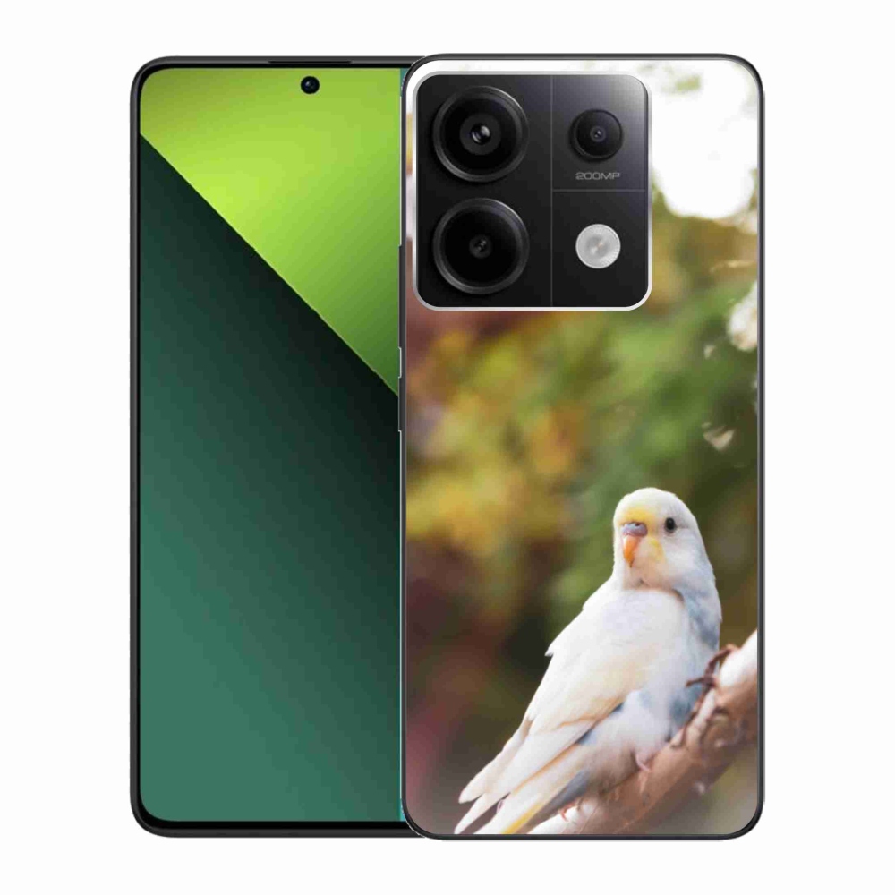 Gelový kryt mmCase na Xiaomi Redmi Note 13 Pro 5G/Poco X6 5G - papoušek andulka bílá
