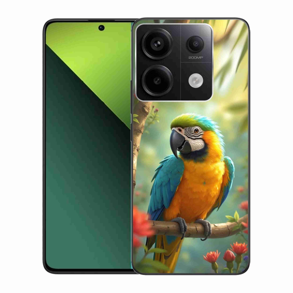 Gelový kryt mmCase na Xiaomi Redmi Note 13 Pro 5G/Poco X6 5G - papoušek ara modrožlutá
