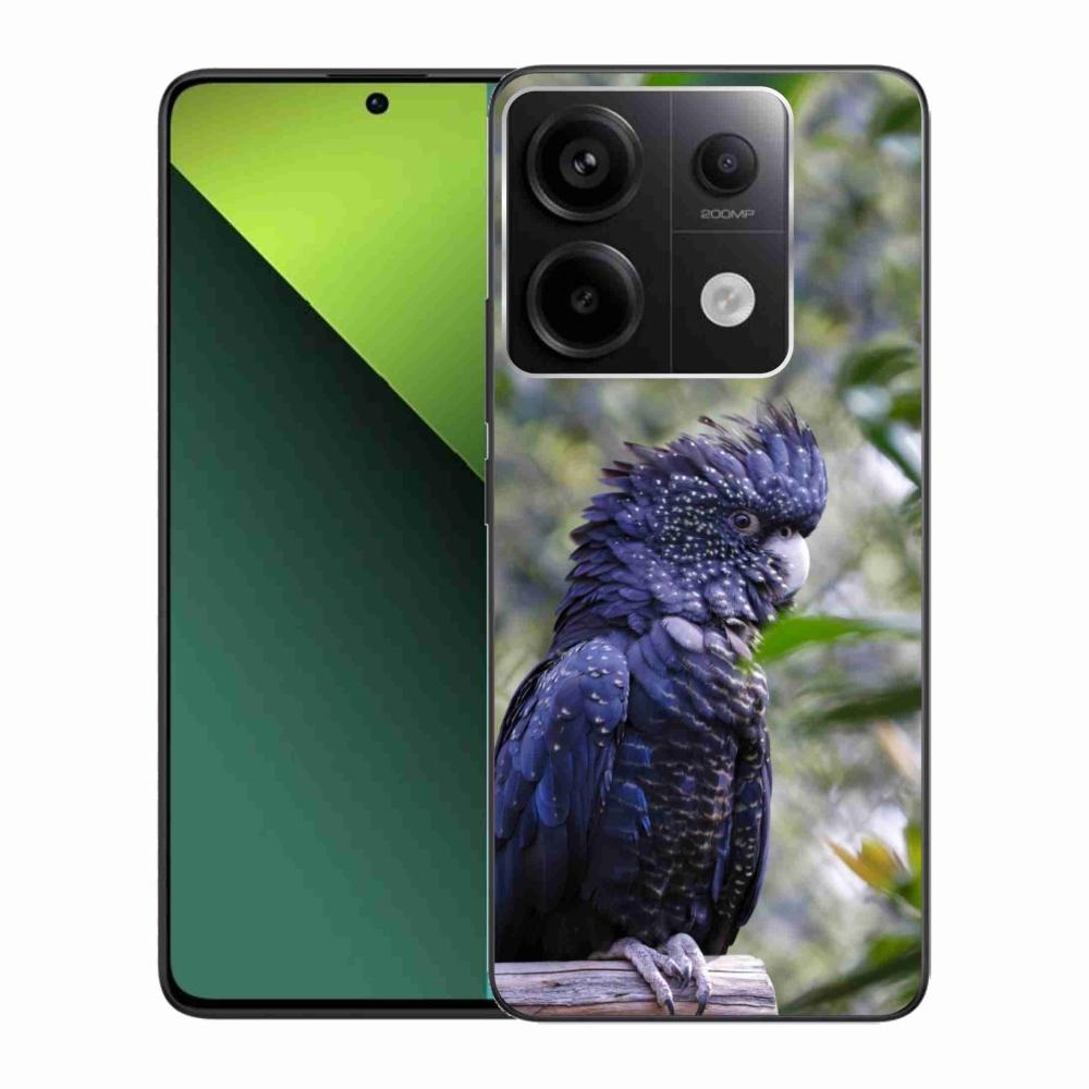 Gelový kryt mmCase na Xiaomi Redmi Note 13 Pro 5G/Poco X6 5G - papoušek kakadu černý
