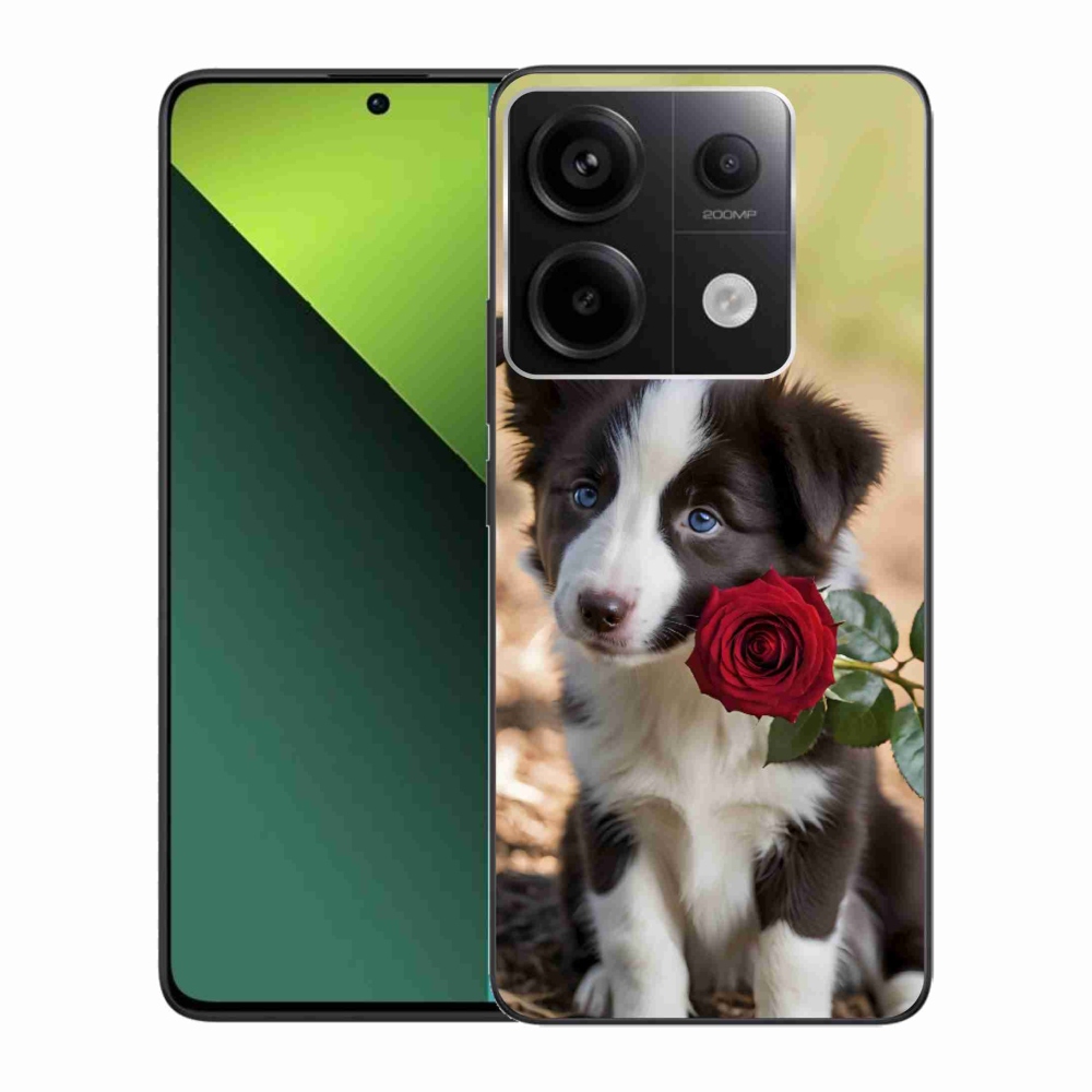 Gelový kryt mmCase na Xiaomi Redmi Note 13 Pro 5G/Poco X6 5G - roztomilá border kolie s růží