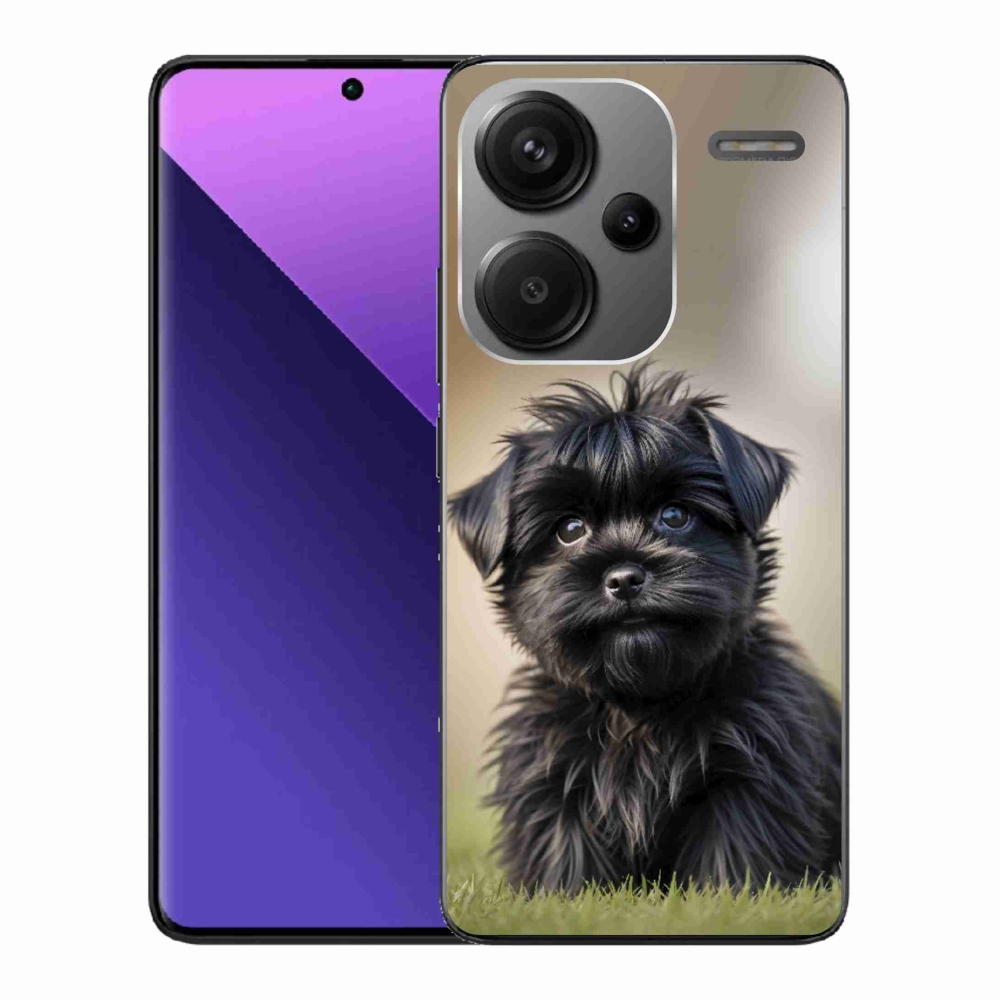 Gelový kryt mmCase na Xiaomi Redmi Note 13 Pro+ 5G - roztomilý černý pejsek