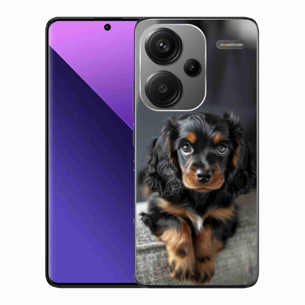 Gelový kryt mmCase na Xiaomi Redmi Note 13 Pro+ 5G - roztomilý dlouhosrstý jezevčík