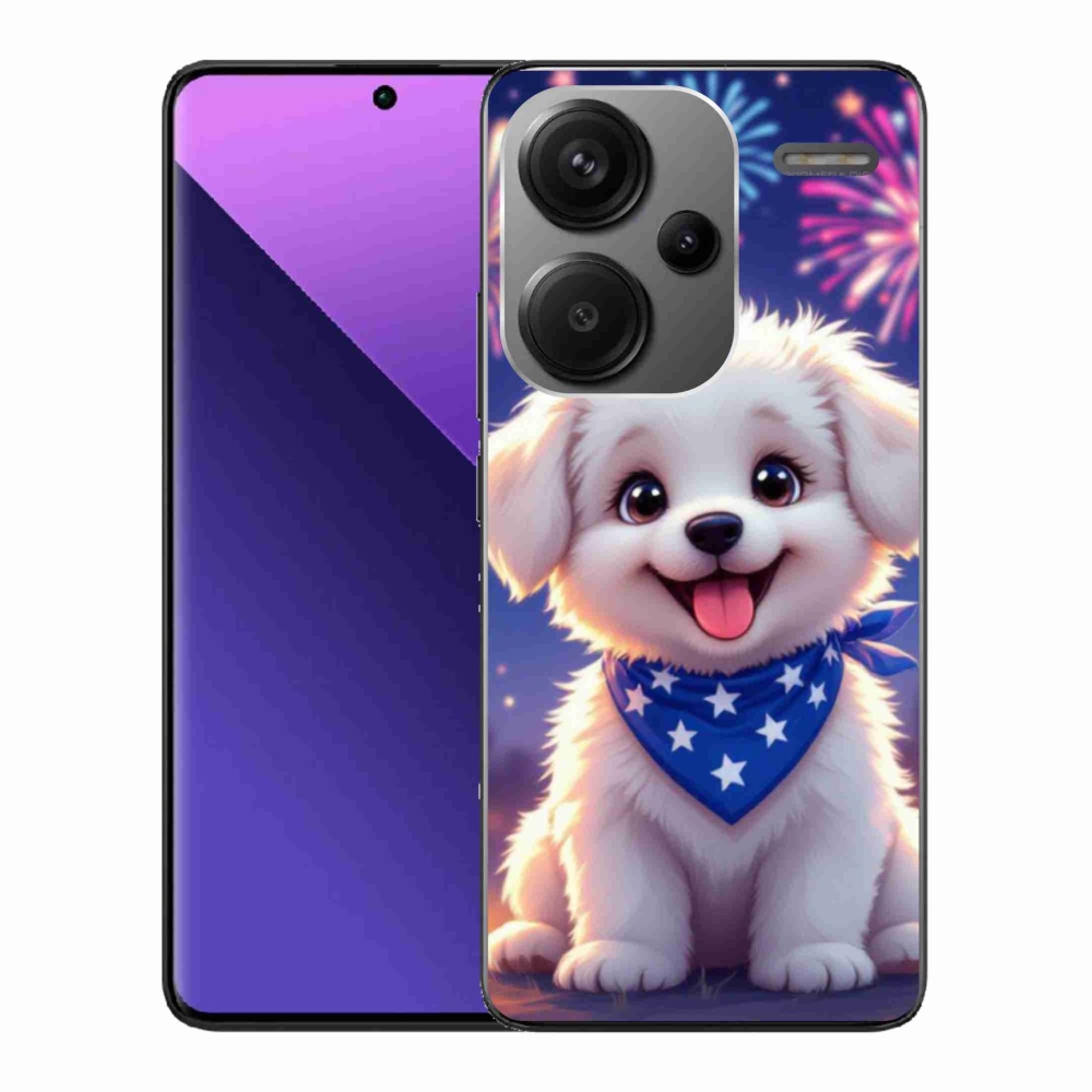Gelový kryt mmCase na Xiaomi Redmi Note 13 Pro+ 5G - slavnostní štěně