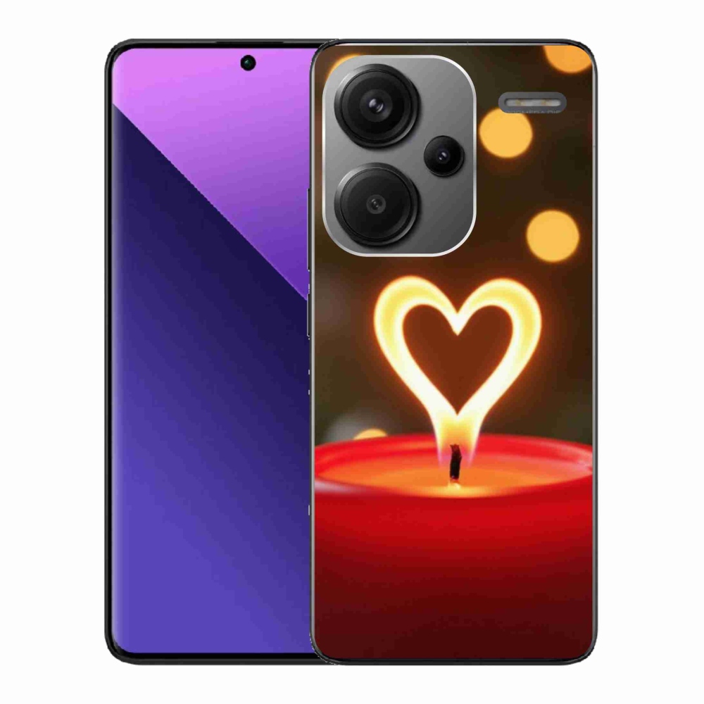 Gelový kryt mmCase na Xiaomi Redmi Note 13 Pro+ 5G - srdce z plamene