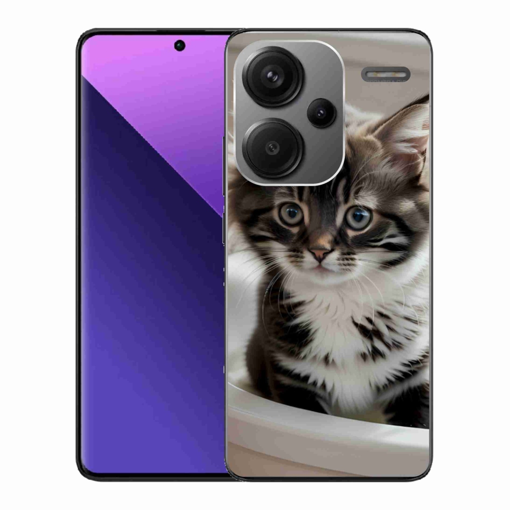 Gelový kryt mmCase na Xiaomi Redmi Note 13 Pro+ 5G - zvědavé kotě