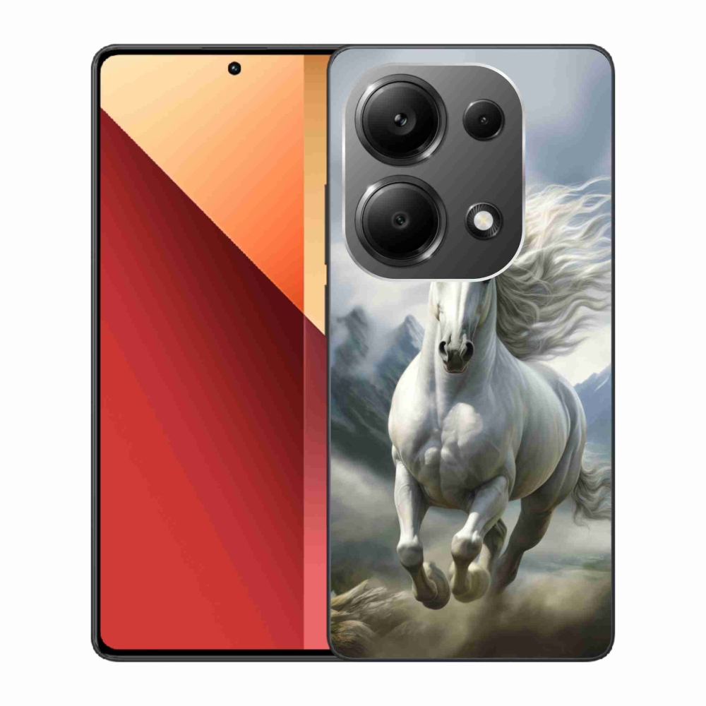 Gelový kryt mmCase na Xiaomi Redmi Note 13 Pro/Poco M6 Pro - běžící bílý kůň 3