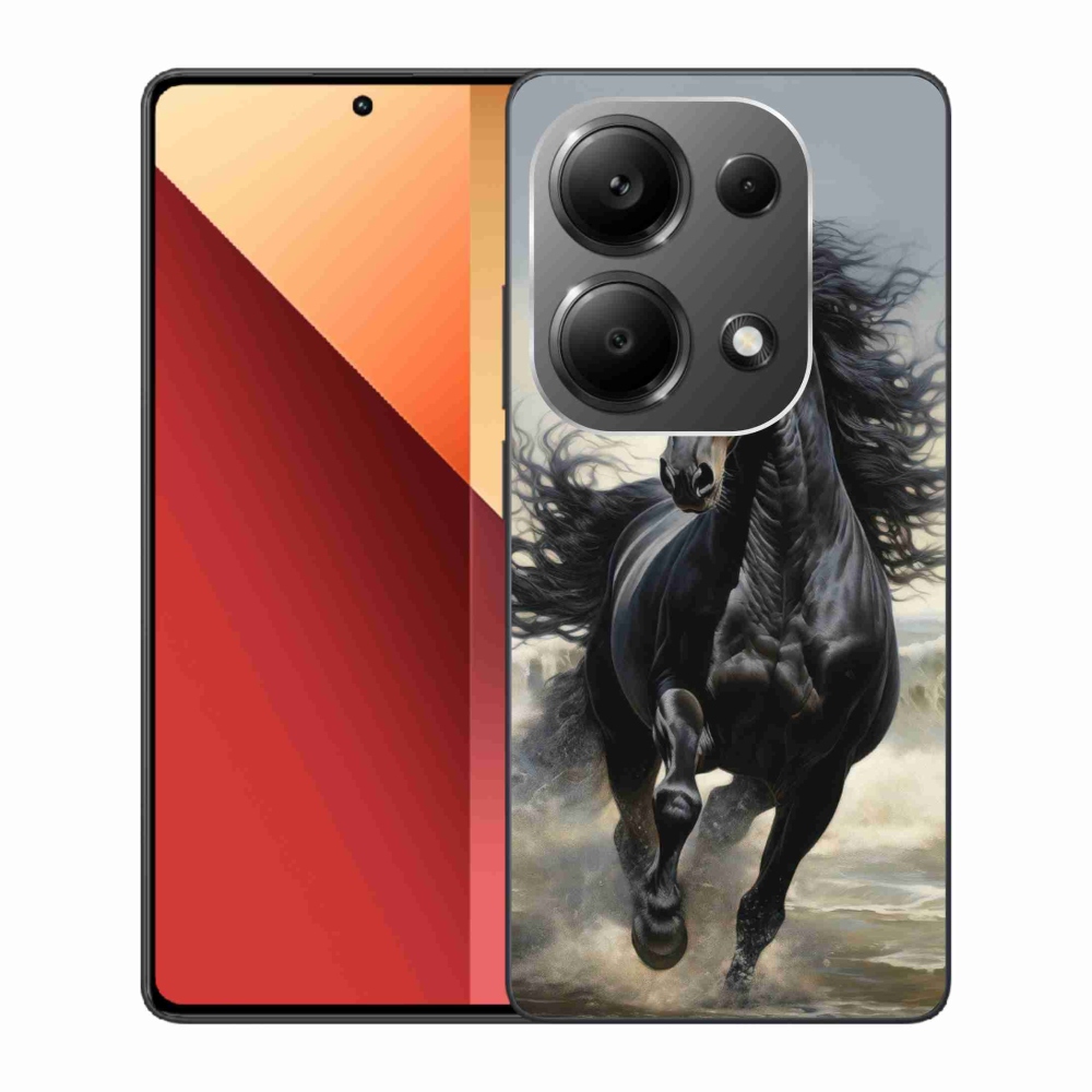 Gelový kryt mmCase na Xiaomi Redmi Note 13 Pro/Poco M6 Pro - běžící černý kůň