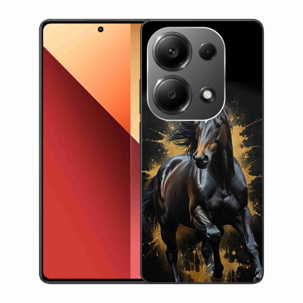 Gelový kryt mmCase na Xiaomi Redmi Note 13 Pro/Poco M6 Pro - elegantní černý hřebec