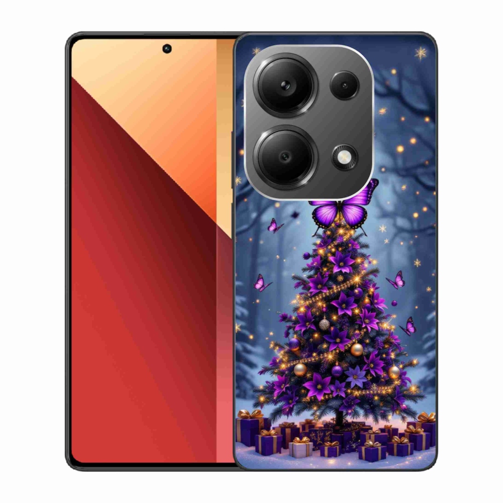 Gelový kryt mmCase na Xiaomi Redmi Note 13 Pro/Poco M6 Pro - motýlí vánoční stromek