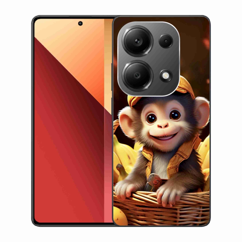 Gelový kryt mmCase na Xiaomi Redmi Note 13 Pro/Poco M6 Pro - opice v košíku