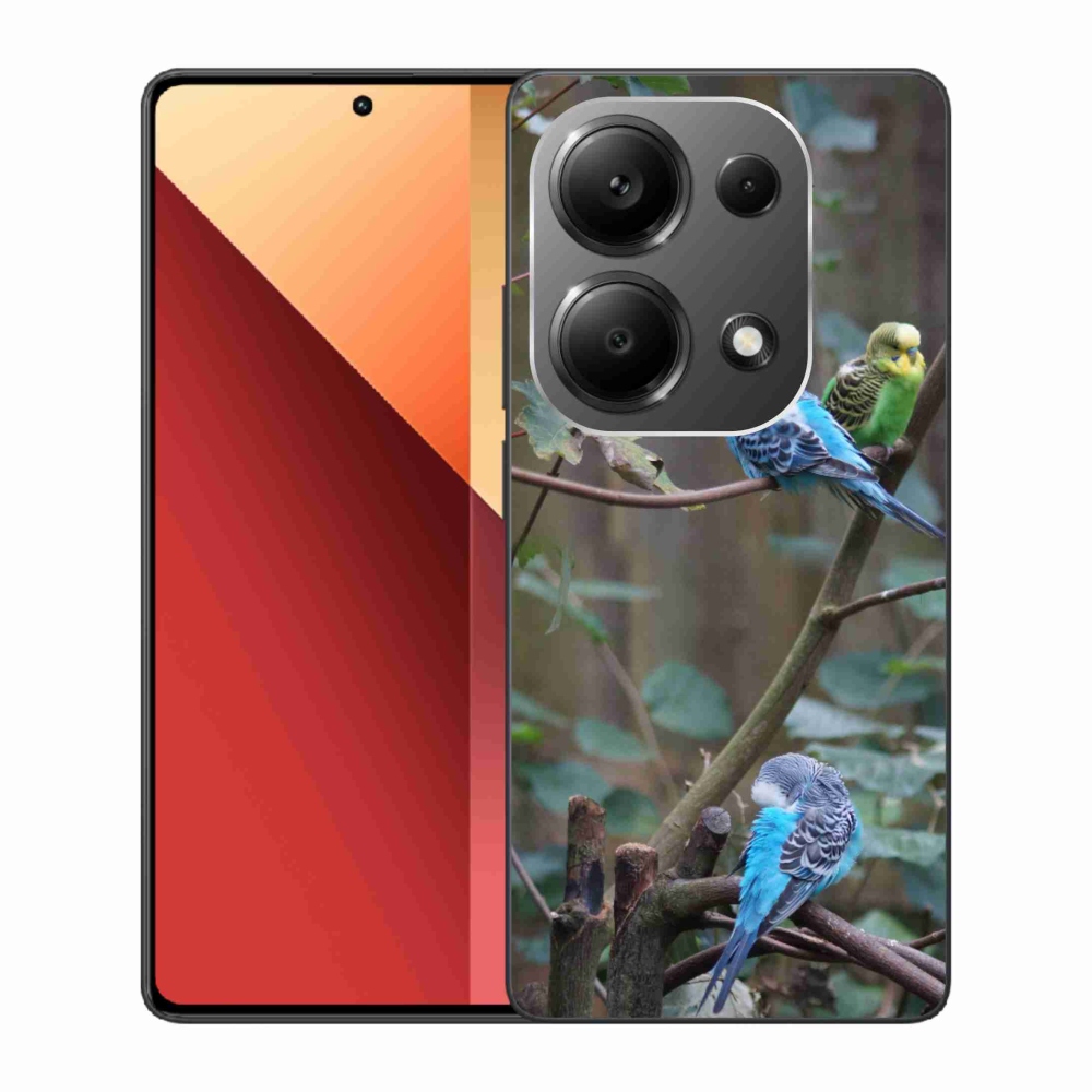 Gelový kryt mmCase na Xiaomi Redmi Note 13 Pro/Poco M6 Pro - papoušci na větvi