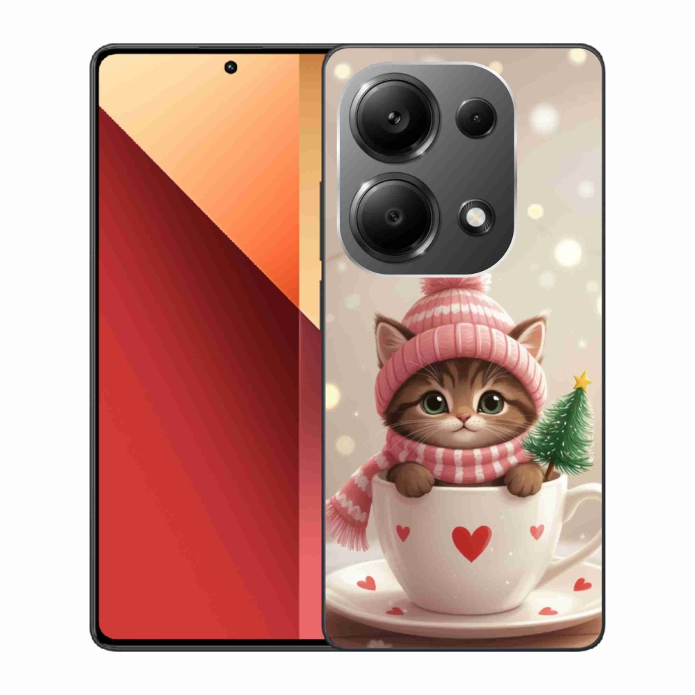 Gelový kryt mmCase na Xiaomi Redmi Note 13 Pro/Poco M6 Pro - vánoční kotě v hrnku