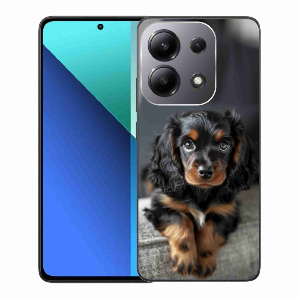 Gelový kryt mmCase na Xiaomi Redmi Note 13 - roztomilý dlouhosrstý jezevčík
