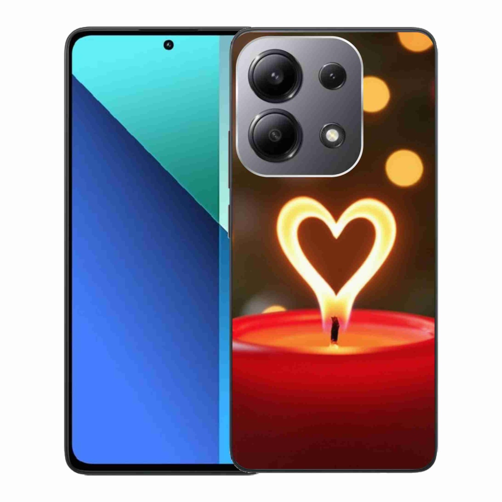 Gelový kryt mmCase na Xiaomi Redmi Note 13 - srdce z plamene