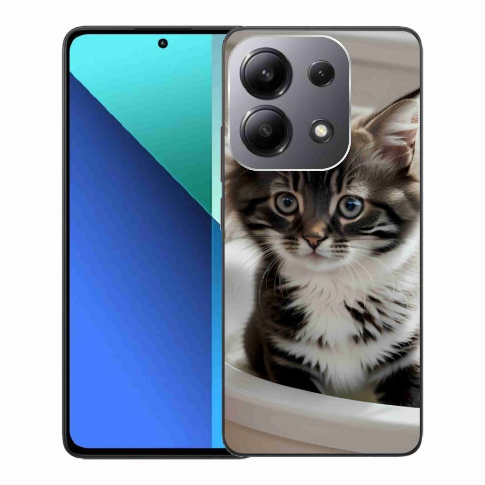 Gelový kryt mmCase na Xiaomi Redmi Note 13 - zvědavé kotě