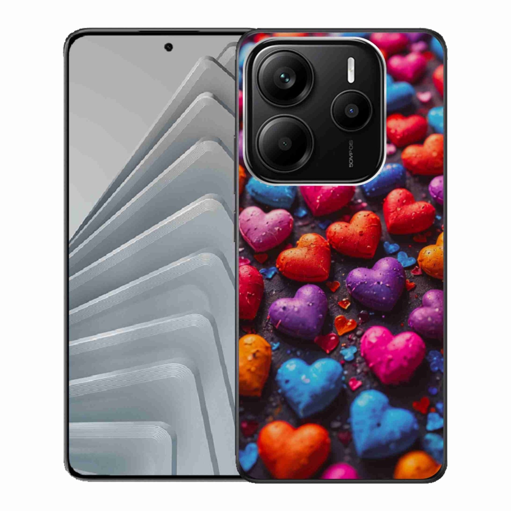 Gelový kryt mmCase na Xiaomi Redmi Note 14 5G - barevná srdce