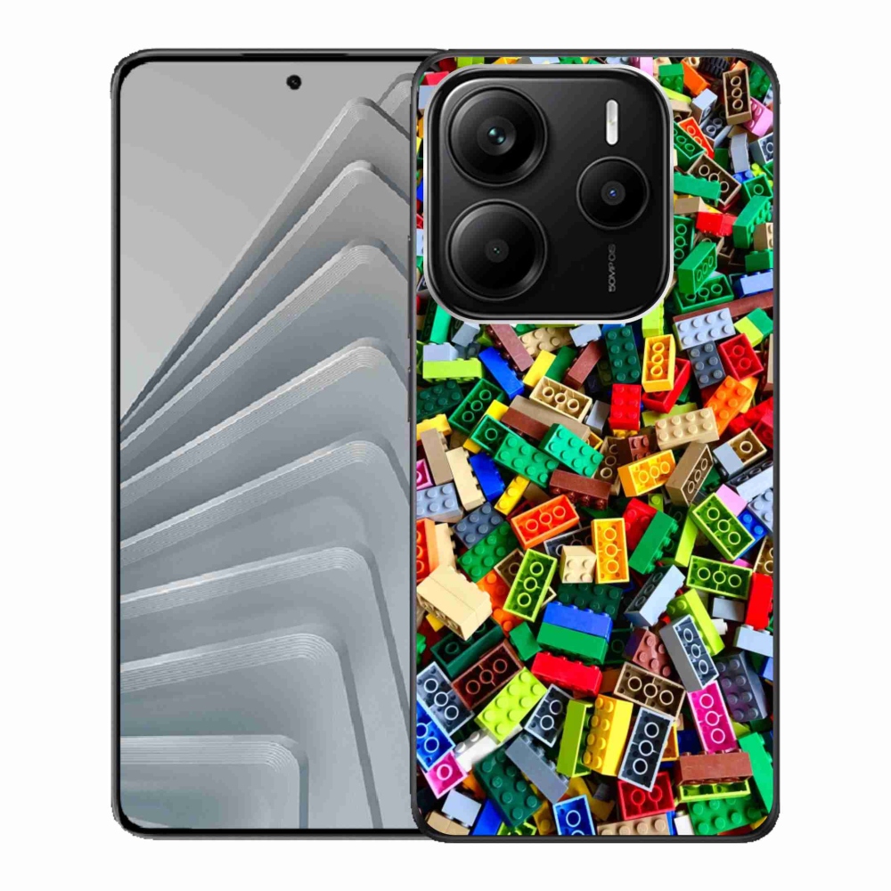 Gelový kryt mmCase na Xiaomi Redmi Note 14 5G - barevné stavební kostky
