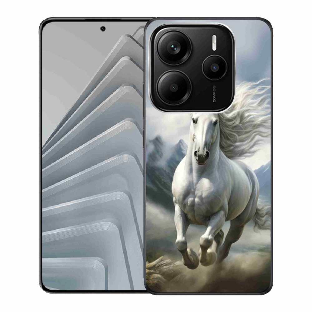 Gelový kryt mmCase na Xiaomi Redmi Note 14 5G - běžící bílý kůň 3