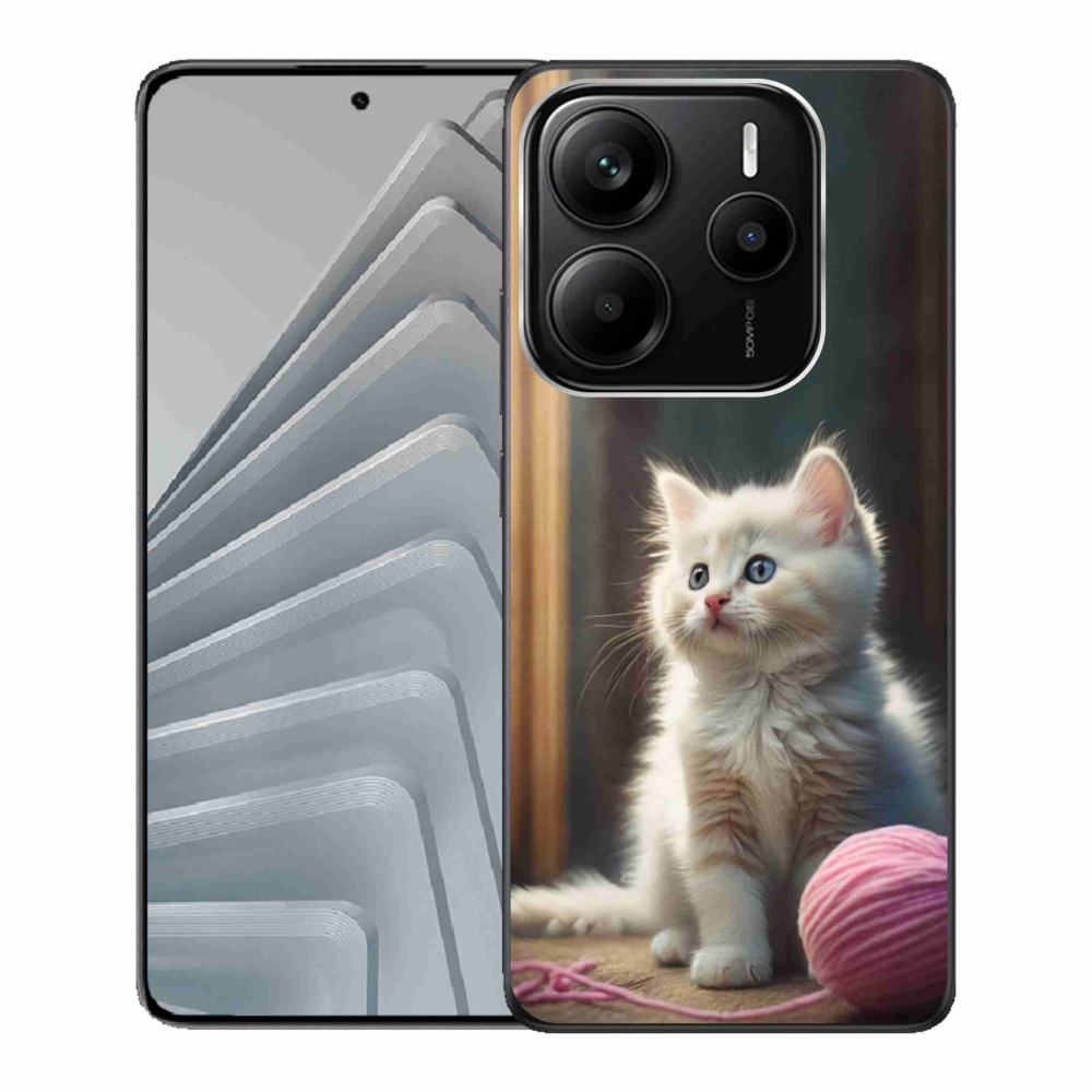 Gelový kryt mmCase na Xiaomi Redmi Note 14 5G - bílé kotě 2