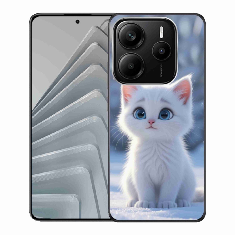 Gelový kryt mmCase na Xiaomi Redmi Note 14 5G - bílé kotě 3