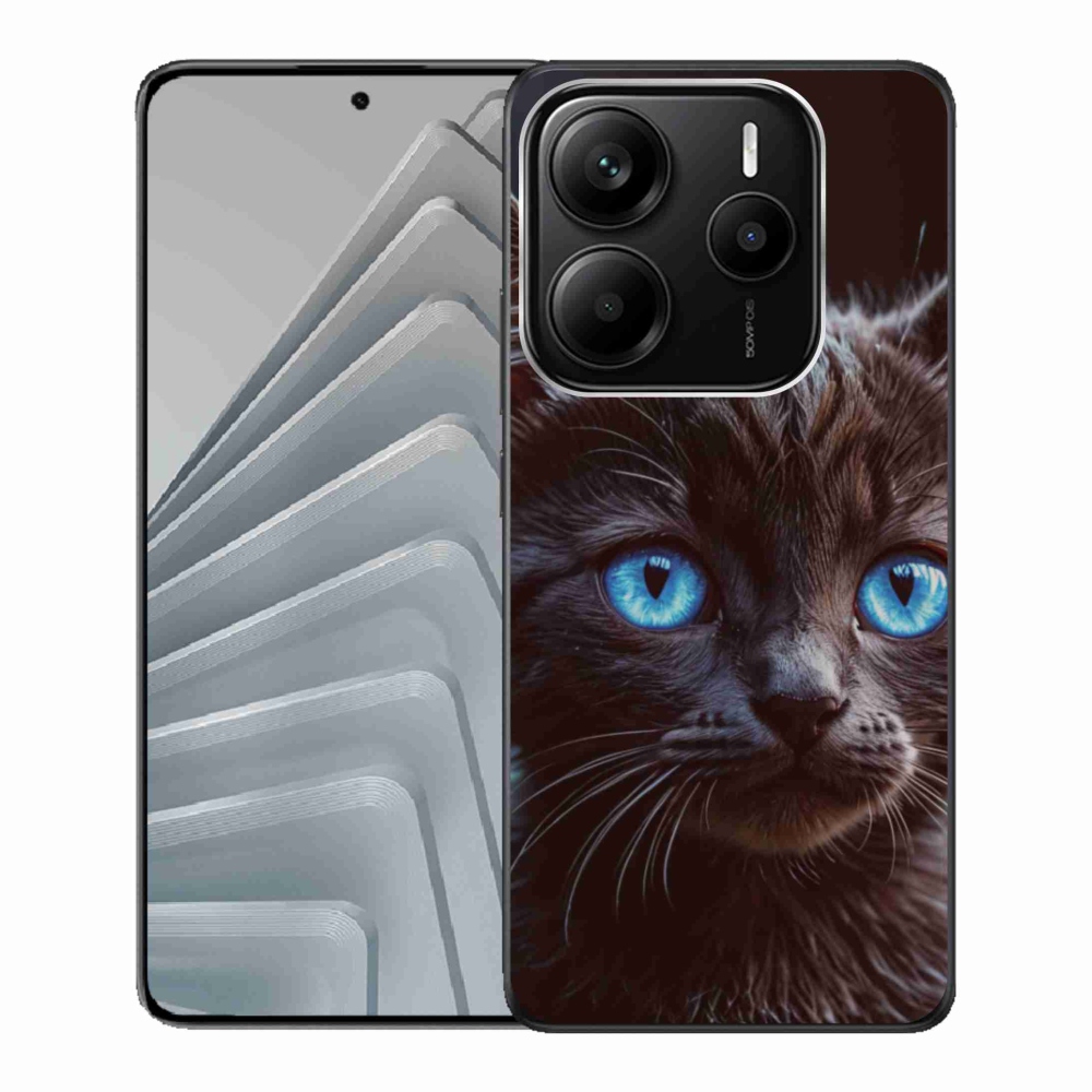 Gelový kryt mmCase na Xiaomi Redmi Note 14 5G - černé kotě 2