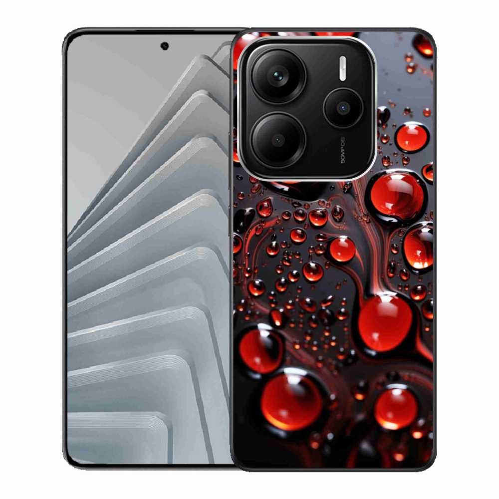 Gelový kryt mmCase na Xiaomi Redmi Note 14 5G - červené kapky 2