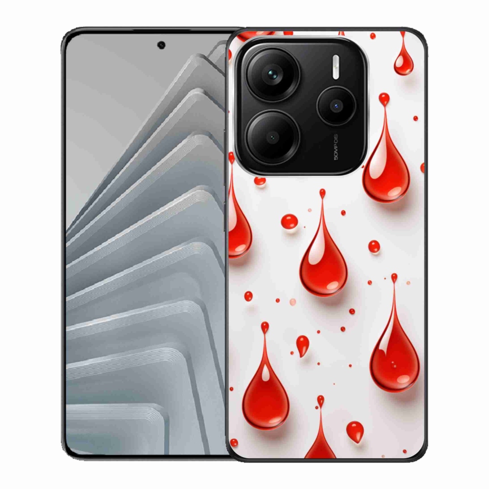 Gelový kryt mmCase na Xiaomi Redmi Note 14 5G - červené kapky