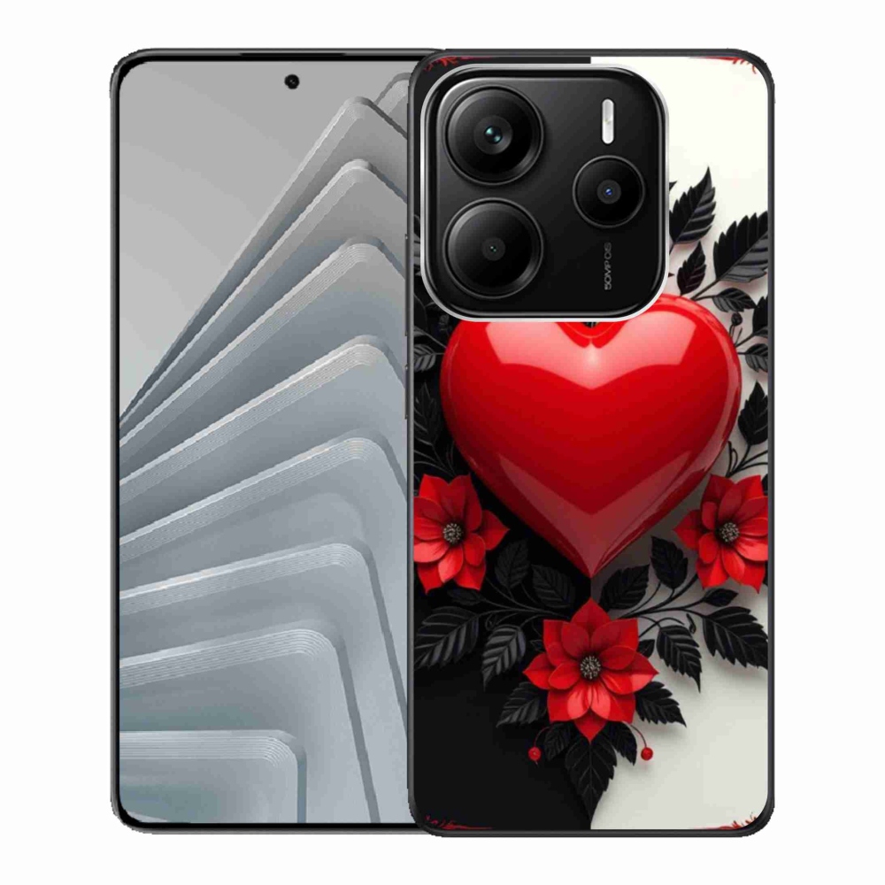 Gelový kryt mmCase na Xiaomi Redmi Note 14 5G - červené srdce