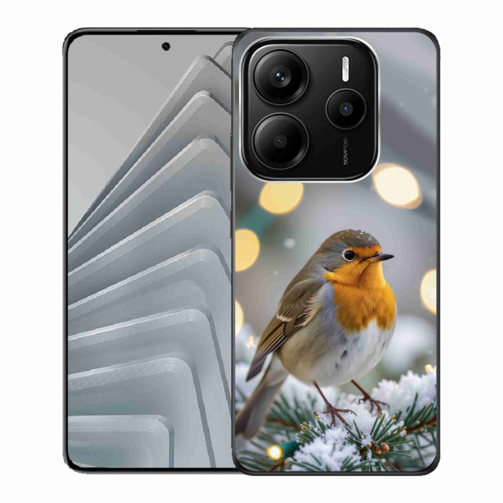 Gelový kryt mmCase na Xiaomi Redmi Note 14 5G - červenka v zimě