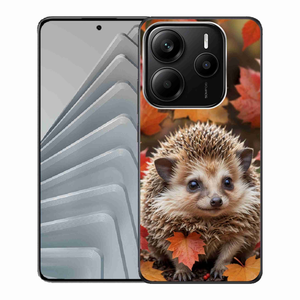Gelový kryt mmCase na Xiaomi Redmi Note 14 5G - ježek v listí
