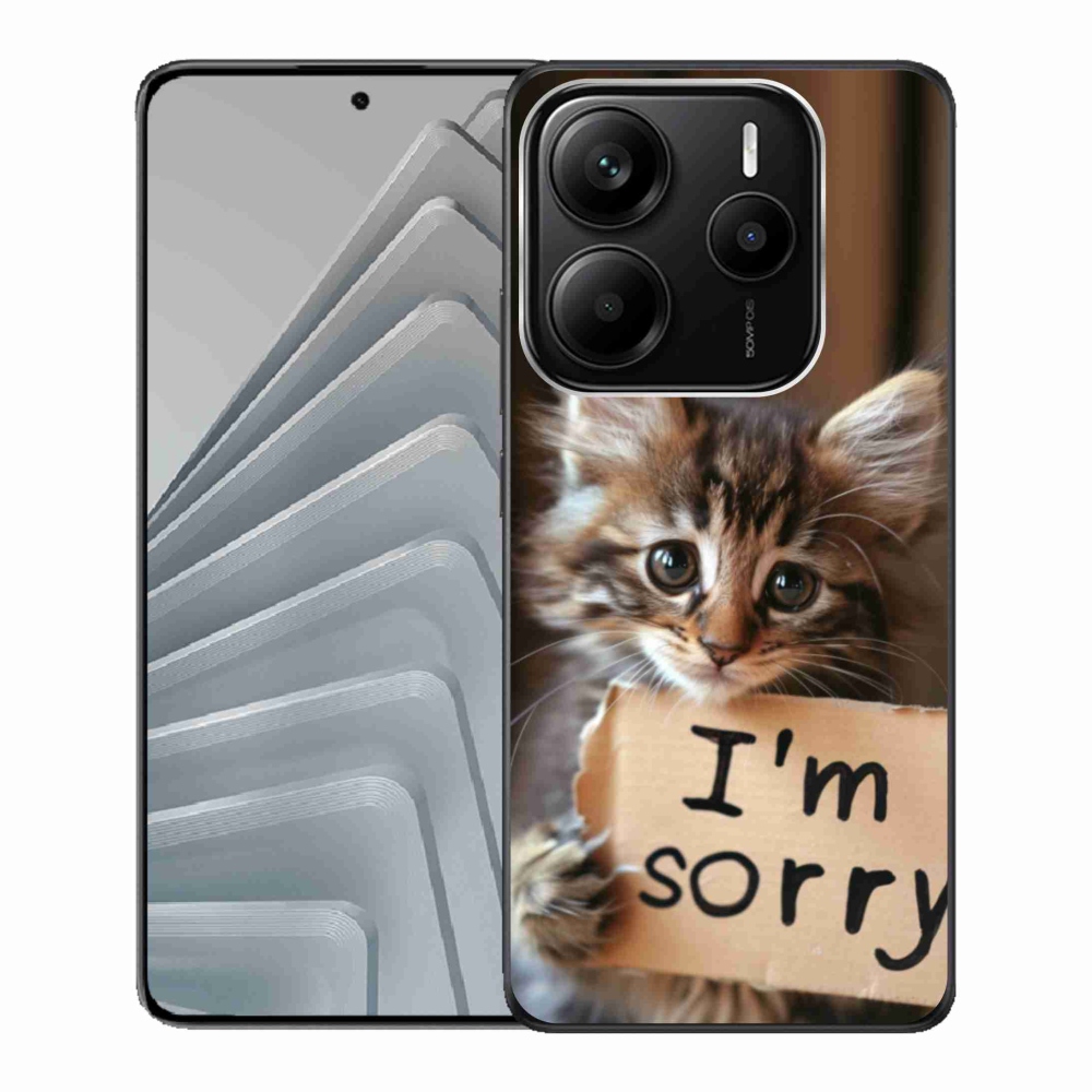 Gelový kryt mmCase na Xiaomi Redmi Note 14 5G - kočíčí omluva