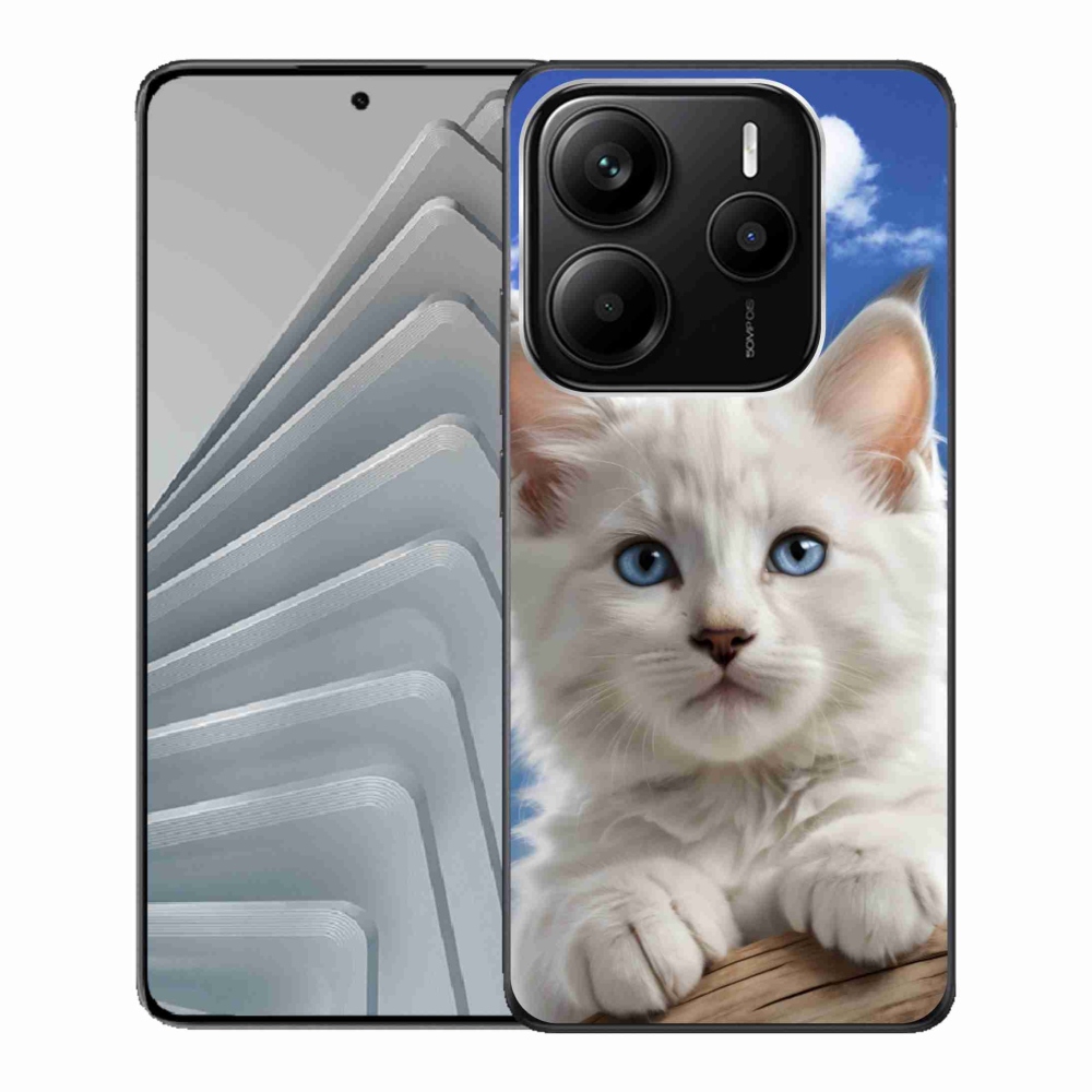 Gelový kryt mmCase na Xiaomi Redmi Note 14 5G - kotě a oblaka