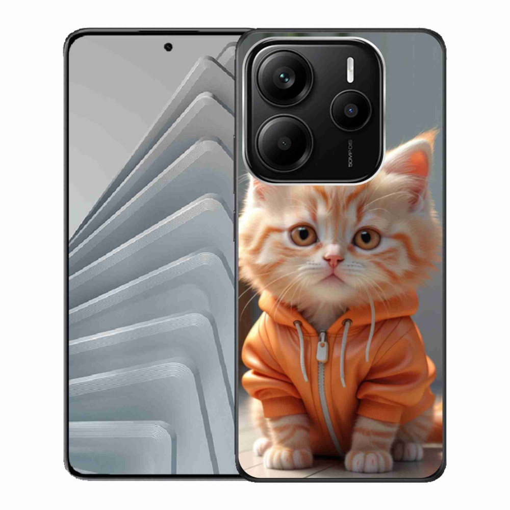 Gelový kryt mmCase na Xiaomi Redmi Note 14 5G - kotě v mikině